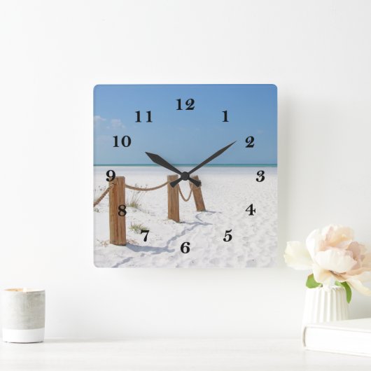 Beach Quadratische Wanduhr (Zuhause)