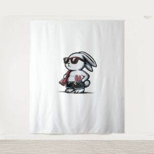 Beach Rabbit Bunny Beach Goer Summer Wandteppich