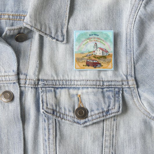 Beach Rainbow Lighthouse Button (Beispiel)
