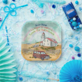 Beach Rainbow Lighthouse Pappteller (Party)