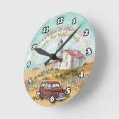 Beach Rainbow Lighthouse Runde Wanduhr (Winkel)