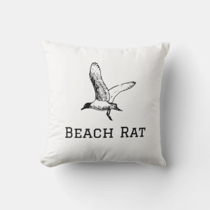 Beach Rat Throw Kissen — Funny Seagull Beach Thema