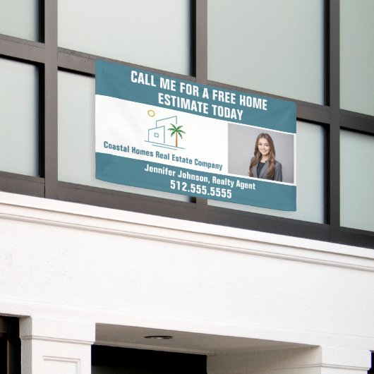 Beach Real Anwesen Company Marketing Coastal Blue Banner (Äußeres Gebäude)