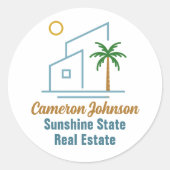 Beach Real Anwesen Company Niedlich anpassbar Runder Aufkleber (Vorderseite)