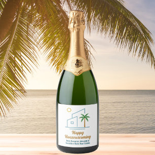 Beach Real Anwesen Company Niedlich anpassbar Schaumweinetikett