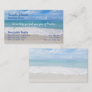 Beach Real Anwesen Piece of Paradise Sea Foam Visitenkarte