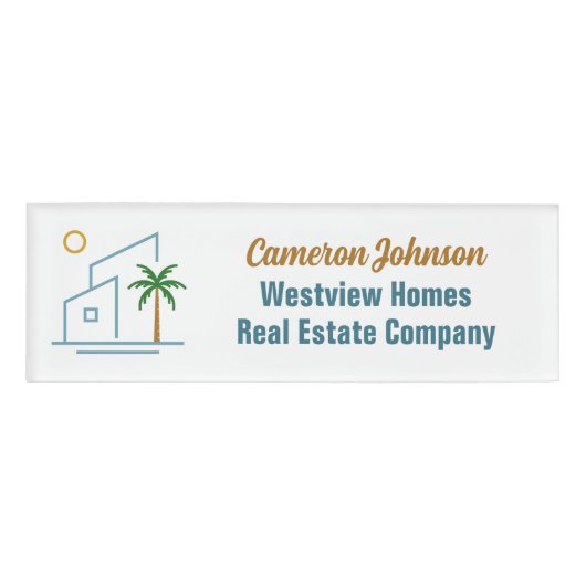 Beach Real Estate Company Custom Coastal Realtor Namenschild (Vorderseite)