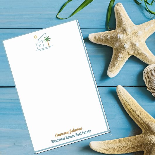 Beach Real Estate Company Custom Coastal Realtor Post-it Klebezettel