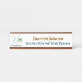 Beach Real Estate Company Custom Coastal Realtor Schreibtischnamensplakette (Vorderseite )