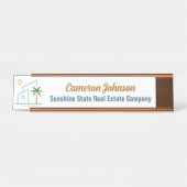 Beach Real Estate Company Custom Coastal Realtor Schreibtischnamensplakette (Vorderseite )