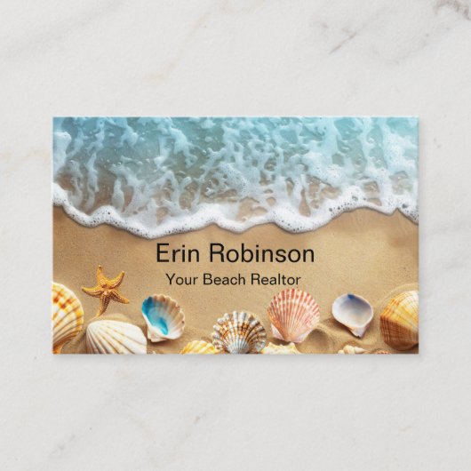 Beach Realtor Coastal Business Cards Visitenkarte (Vorderseite)