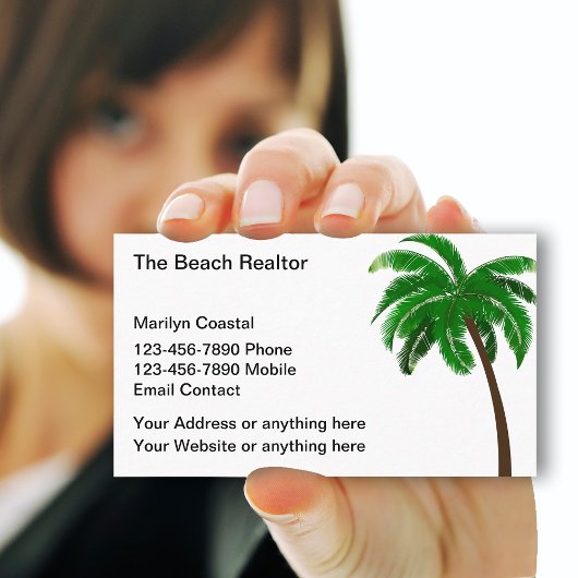 Beach Realtor Palm Tree Thema Visitenkarte