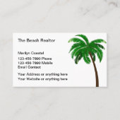 Beach Realtor Palm Tree Thema Visitenkarte (Vorderseite)
