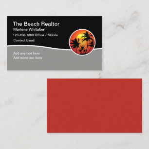 Beach Realtor Trendy Modern Business Cards Visitenkarte