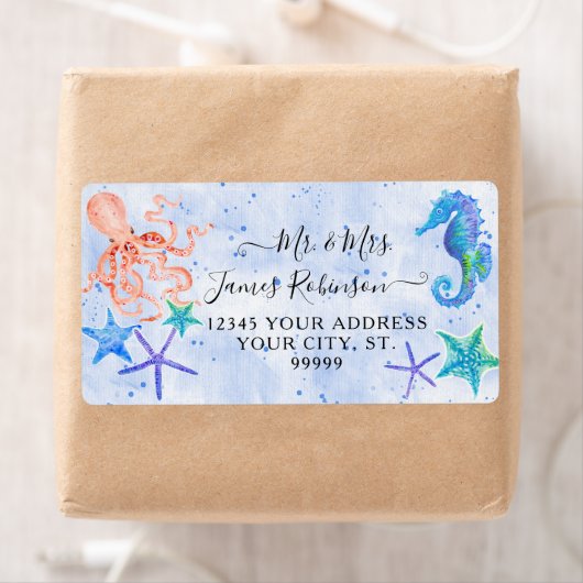 Beach Red Octopus Seepferd Starfish Baby Dusche (Insitu)