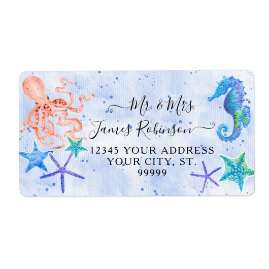 Beach Red Octopus Seepferd Starfish Baby Dusche (Vorne)