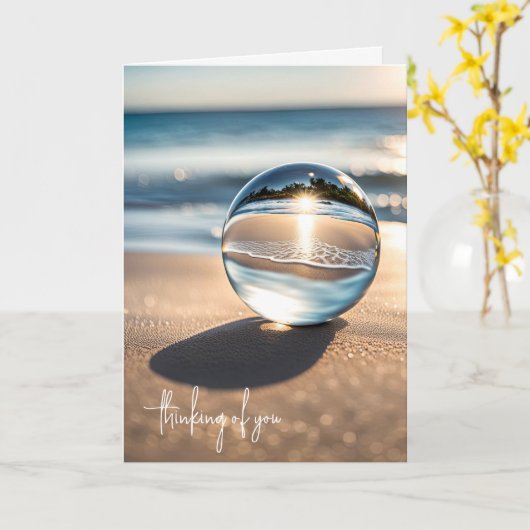 Beach Reflektion in Lens Ball Karte (Gelbe Blume)
