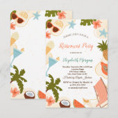Beach Relax Pool Summer Retirement Party Einladung (Vorne/Hinten)