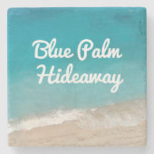 Beach Rental Retro Mod Custom Steinuntersetzer (Vorderseite)