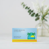 Beach Resort Hotel Wellness-Center Business Card V Visitenkarte (Stehend Vorderseite)