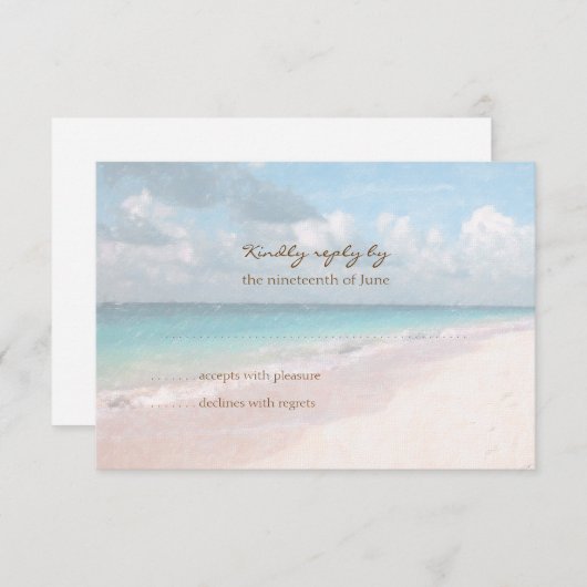 Beach Response Card RSVP Karte (Vorne/Hinten)