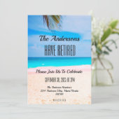 Beach Retirement Event Party Couple's Celebration  Einladung (Stehend Vorderseite)