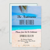 Beach Retirement Event Party Couple's Celebration  Einladung (Vorne/Hinten)