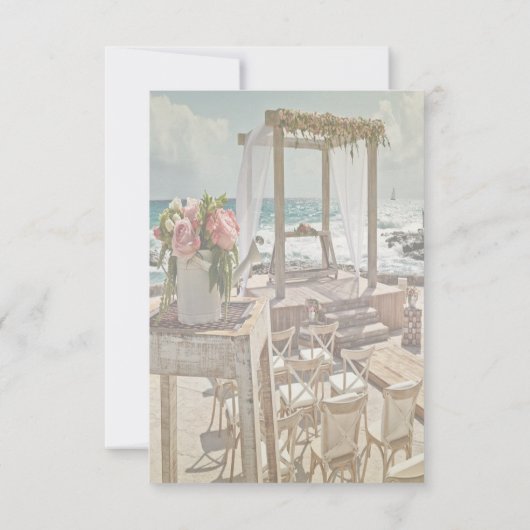 Beach Retro Arbor String Lights Save the Date (Rückseite)