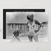 Beach Retro Badeanzug Party Save The Date (Vorne/Hinten)