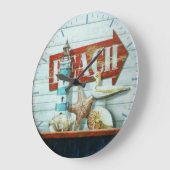 Beach Retro Große Wanduhr (Winkel)