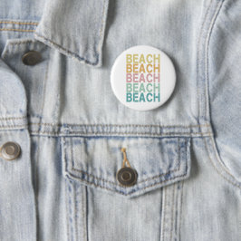Beach Retro Letting Vintag Holiday Summer Button