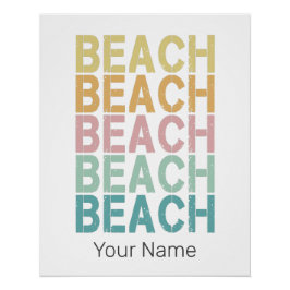 Beach Retro Letting Vintag Holiday Summer Poster