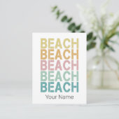 Beach Retro Letting Vintag Holiday Summer Postkarte (Stehend Vorderseite)