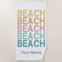 Beach Retro Letting Vintag Holiday Summer Strandtuch