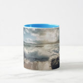 Beach Rocks Sea and Waves Tasse (Zentrum)