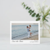 Beach Romance Border Foto Wedding Save the Date Postkarte (Stehend Vorderseite)