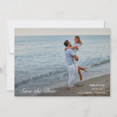 Beach Romance Foto Wedding Save the Date Einladung (Vorderseite)