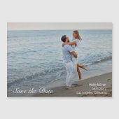 Beach Romance Foto Wedding Save the Date Magneteinladung (Vorderseite)