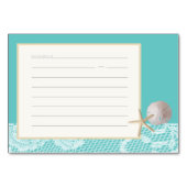Beach Romance Rezept Card Aqua Tischnummer (Vorderseite)