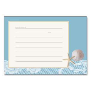 Beach Romance Rezept Card Blue Tischnummer