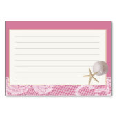 Beach Romance Rezept Card Rosa Tischnummer (Rückseite)