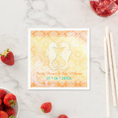Beach Romance Seepferd Pair Wedding Serviette (Beispiel)