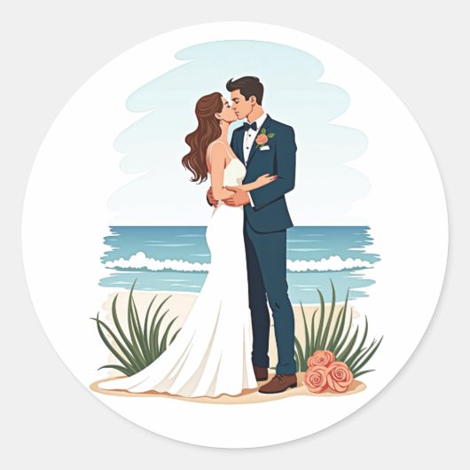 Beach Romance Sticker (Vorderseite)