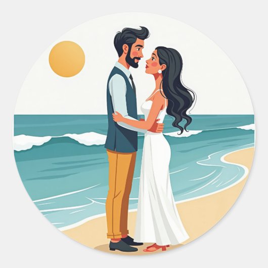 Beach Romance Sticker (Vorderseite)