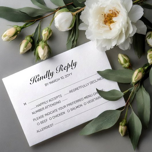 Beach Romance Wedding RSVP Card Einladung