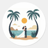 Beach Romance Wedding Sticker (Vorderseite)