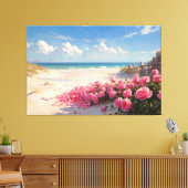 *~* Beach Rose Petals TV2 Stretched Canvas Print Leinwanddruck (Insitu (Wohnzimmer))