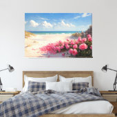 *~* Beach Rose Petals TV2 Stretched Canvas Print Leinwanddruck (Insitu (Schlafzimmer))