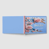 Beach Rose Quartz & Serenity Wedding Gästebuch (Voll)