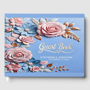 Beach Rose Quartz & Serenity Wedding Gästebuch